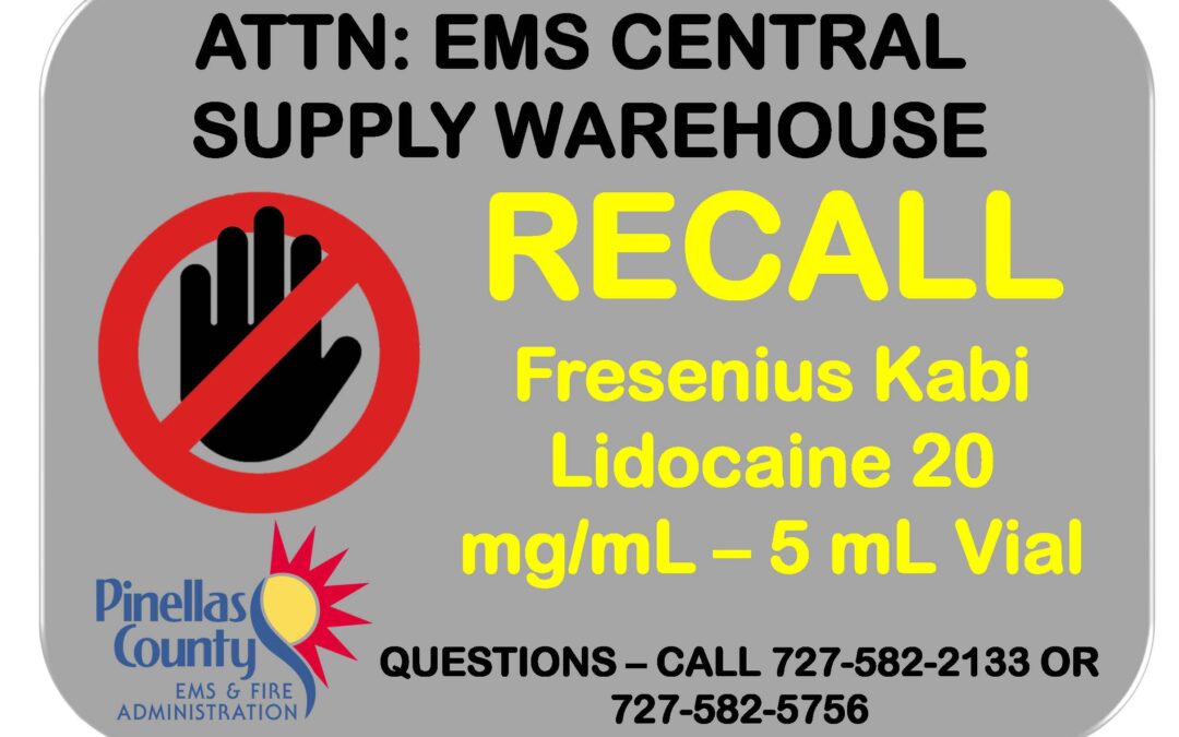 RECALL ALERT – Lidocaine Hydrochloride Injection